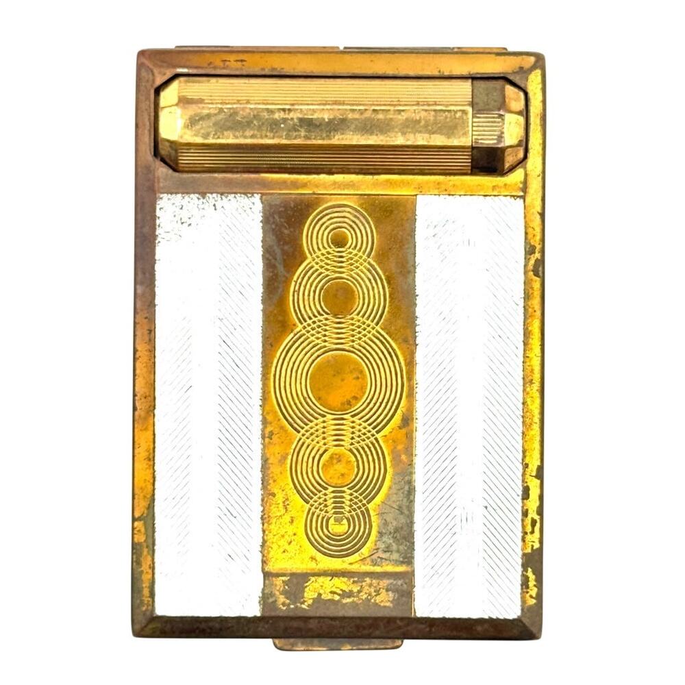 Vintage Richard Hudnut Du Barry Gold-Tone Carryall Vanity Compact with Lipstick